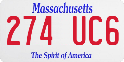 MA license plate 274UC6