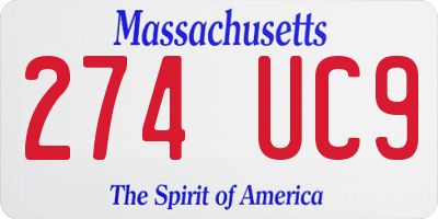 MA license plate 274UC9