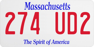 MA license plate 274UD2
