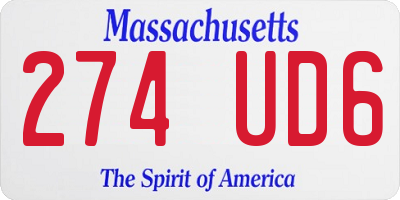 MA license plate 274UD6