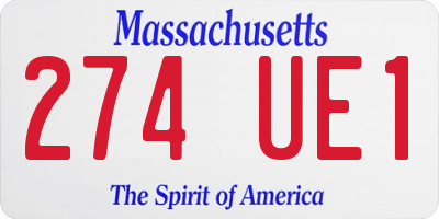 MA license plate 274UE1