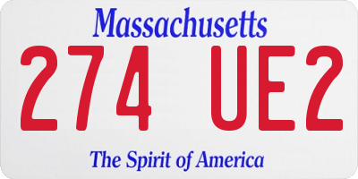 MA license plate 274UE2