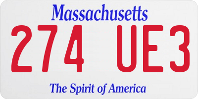 MA license plate 274UE3