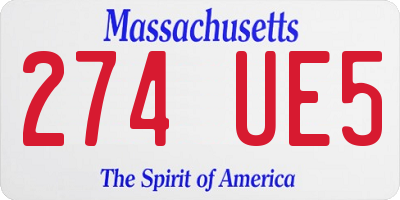 MA license plate 274UE5
