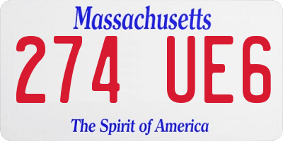 MA license plate 274UE6