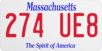 MA license plate 274UE8