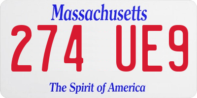 MA license plate 274UE9