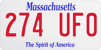 MA license plate 274UF0