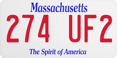 MA license plate 274UF2