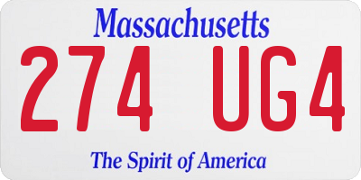 MA license plate 274UG4