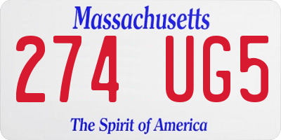 MA license plate 274UG5