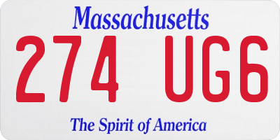 MA license plate 274UG6