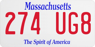 MA license plate 274UG8
