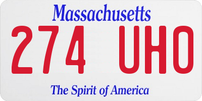 MA license plate 274UH0