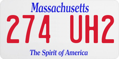 MA license plate 274UH2