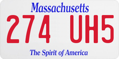 MA license plate 274UH5