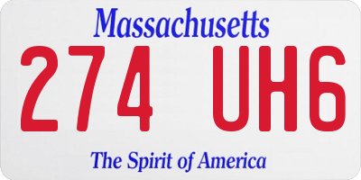 MA license plate 274UH6