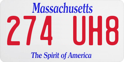 MA license plate 274UH8
