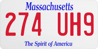 MA license plate 274UH9