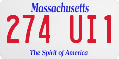 MA license plate 274UI1