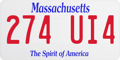 MA license plate 274UI4