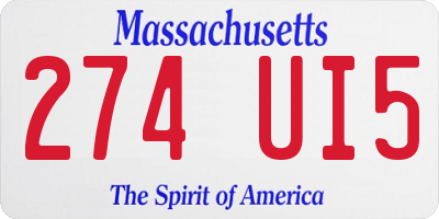 MA license plate 274UI5