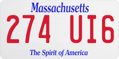 MA license plate 274UI6