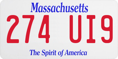 MA license plate 274UI9