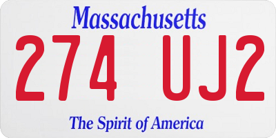MA license plate 274UJ2