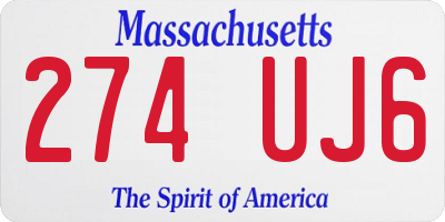 MA license plate 274UJ6