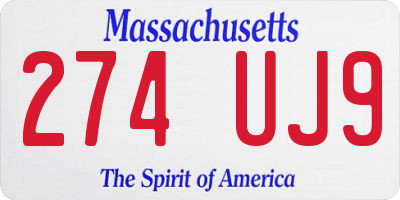 MA license plate 274UJ9