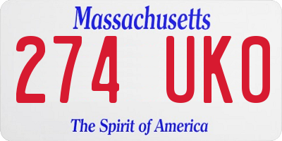 MA license plate 274UK0