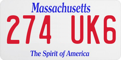 MA license plate 274UK6
