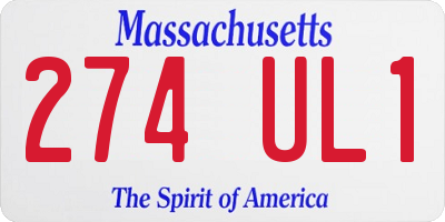 MA license plate 274UL1