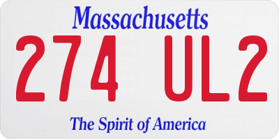 MA license plate 274UL2