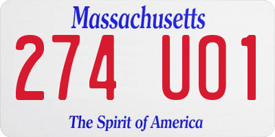 MA license plate 274UO1