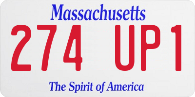 MA license plate 274UP1