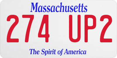 MA license plate 274UP2