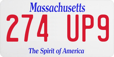 MA license plate 274UP9