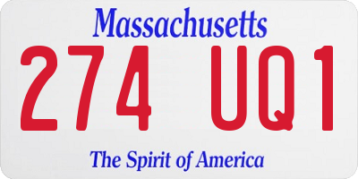 MA license plate 274UQ1