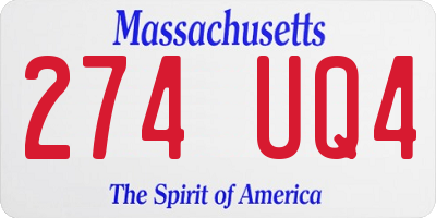 MA license plate 274UQ4
