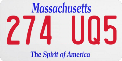 MA license plate 274UQ5