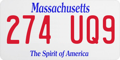 MA license plate 274UQ9