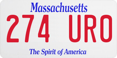MA license plate 274UR0