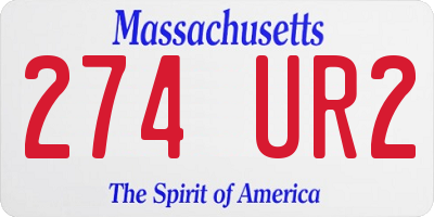 MA license plate 274UR2