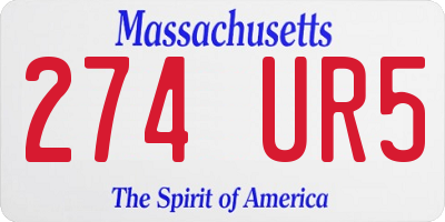 MA license plate 274UR5