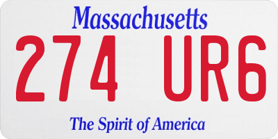 MA license plate 274UR6