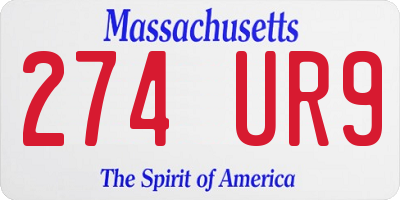 MA license plate 274UR9