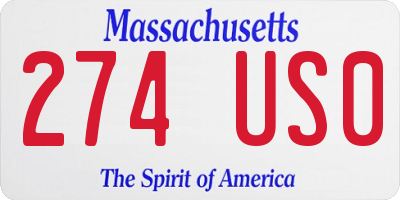 MA license plate 274US0