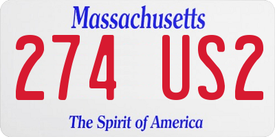 MA license plate 274US2